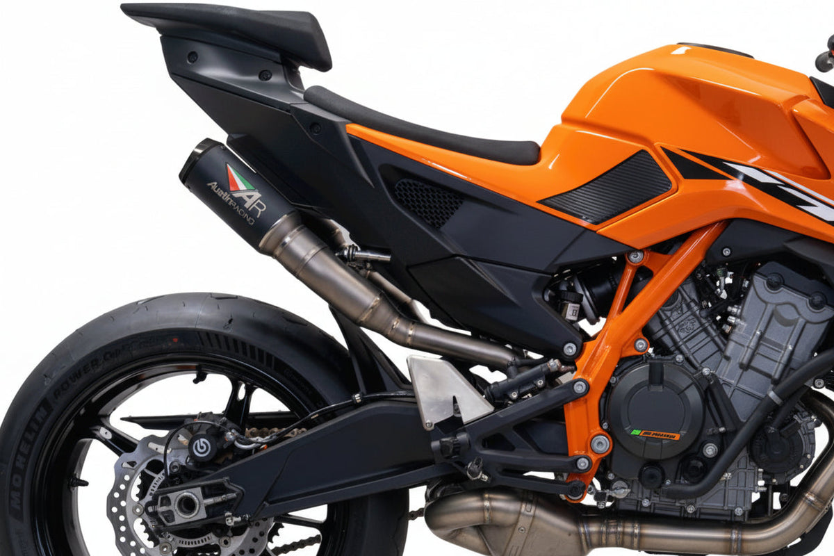 Austin RS22 140mm - 2026 KTM 990 RCR RS22 DUAL UNDERSEAT BOX DELETE TITANIUM EXHAUST SYSTEM AR101
