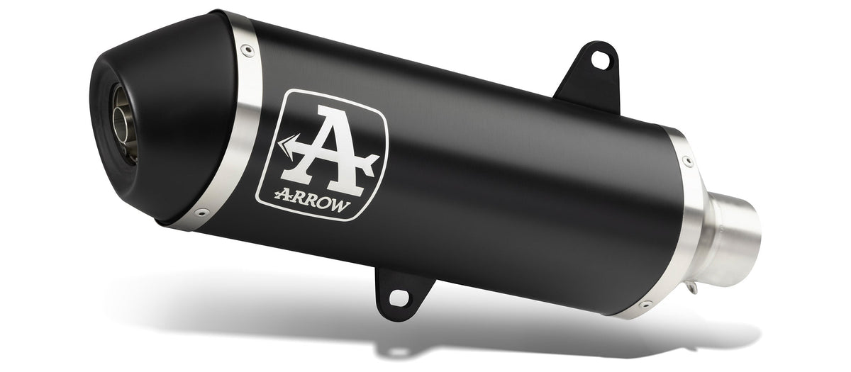 Arrow Kymco Xciting 400i '17/18 Homologated Aluminium Dark Race-Tech Silencer With Carbon End Cap For Arrow Link Pipe 73516ann