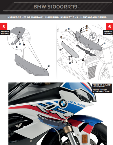 PUIG HI-TECH PARTS Winglets - S1000RR 2019-2022 3636N