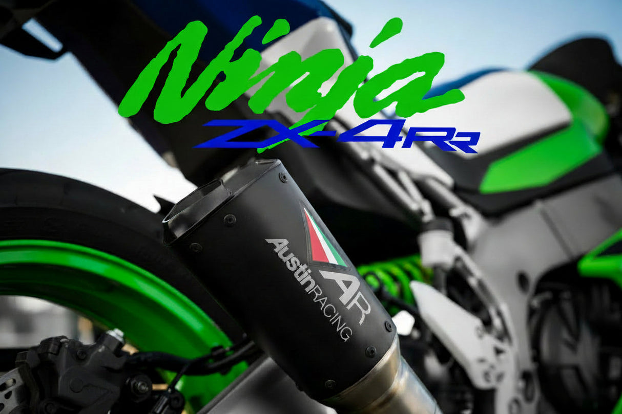 Austin Racing V3 250mm Black SLIP-ON COMPLIANT & RACE exhaust for 2023- 2025 KAWASAKI ZX4R/RR