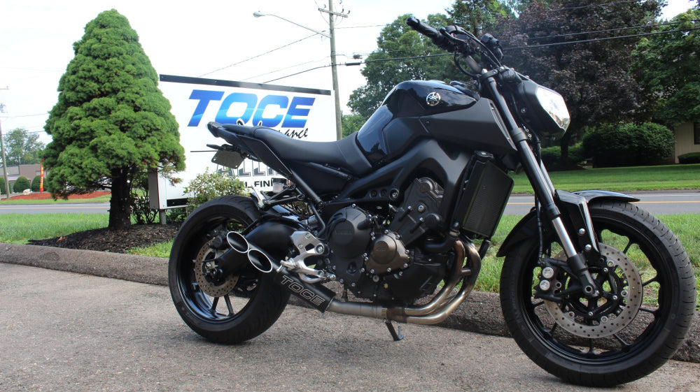 TocePerformance Double Down Decat Exhaust slip on Black Powdercoated Midpipe FZ-09 & MT-09 14-20 30147-YAM-DD09