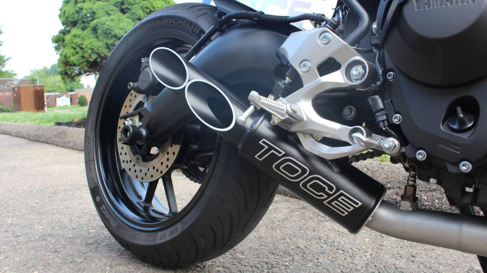 TocePerformance Double Down Decat Exhaust slip on Black Powdercoated Midpipe FZ-09 & MT-09 14-20 30147-YAM-DD09