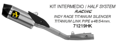 71219HK Arrow Indy-Race Half System Exhaust, Titanium for Yamaha MT-10 2022-2024