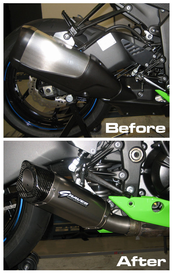 Graves motorsports slip-on exhaust ZX6R 2009-2016 and ZX636 2013-2017 EXK-13ZX6-CETT