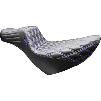LE PERA Tailwhip Daddy Long Legs Seat - Double Diamond - Purple Stitch - FL/FX '18-'26  LYR-580DLDD-P01