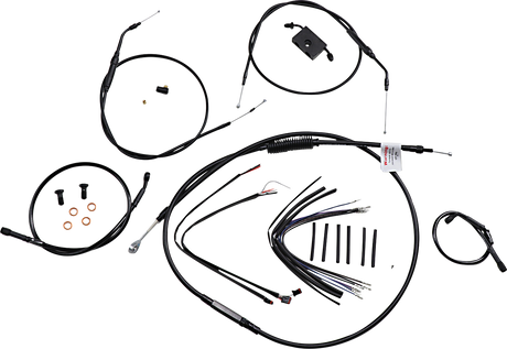 BURLY BRAND Handlebar Cable and Brake Line Kit - Extended - Sportsters - 14" Ape Hanger Handlebars - ABS B30-1230