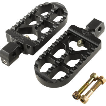 JOKER MACHINE Serrated Footpegs - Black - Long 08-56-8B