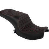 DRAG SPECIALTIES SEATS Freedom Seat - Vinyl - Double Diamond Red Stitch - Challenger '20-'25/Chieftain '25 0810-2474