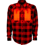 GERBING HEATED CLOTHING 7 V Battery Heated Flannel Shirt - Red/Black - 2XL GER7VFS-RB-XXL