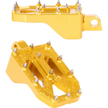 THRASHIN SUPPLY CO. Aggressor Foot Pegs - Rear - Gold - HD '72-'25 TSC-2022-5-D