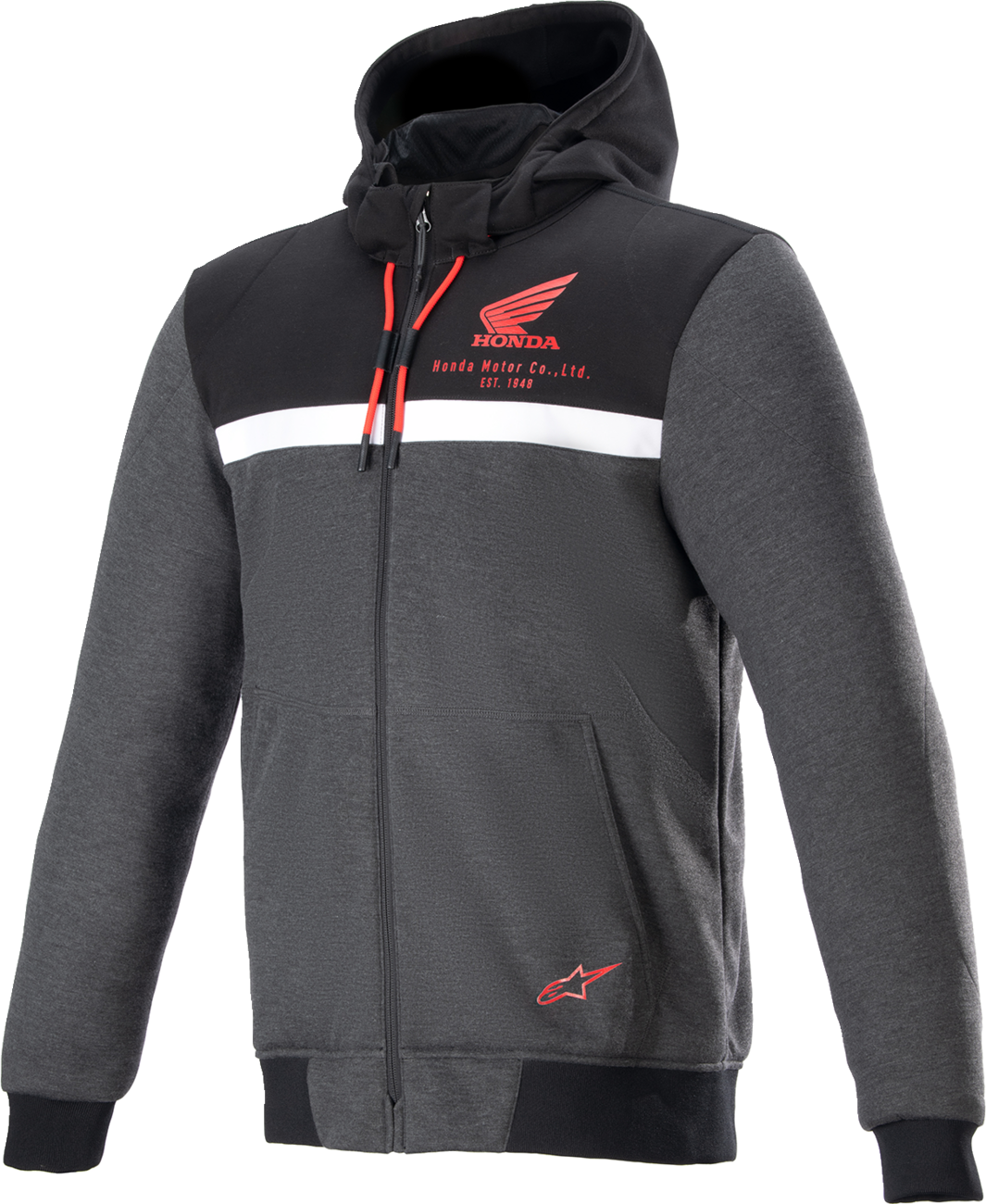 IN STOCK ALPINESTARS Honda Chrome Street Hoodie - Black/Gray/Red - Small 4201323-1908-S