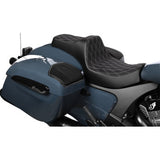 DRAG SPECIALTIES SEATS Predator III 2-Up Seat - Vinyl - Double Diamond - Silver Stitch - Chieftain '25/Challenger '20-'25 0810-2467