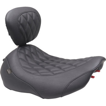 MUSTANG Wide Tripper™ Seat - Solo - Dark Brown/Black Stitching - FLT/FLH '23-'25 89503