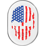 FIGURATI DESIGNS Antenna Cover - Left Rear Fender - American Flag Skull - Chrome  FD24-AC-SS-LT