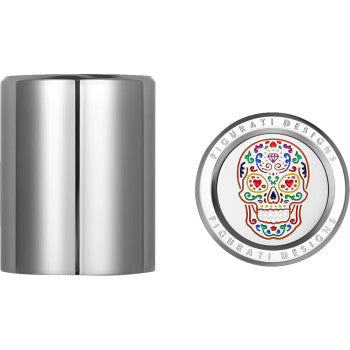 FIGURATI DESIGNS Docking Cover - Medium - Mirror Polished - Sugar Skull  FD30-DC-27-30-SS