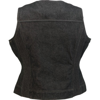Z1R Women's Denim Vest - Black - XL 2831-0110