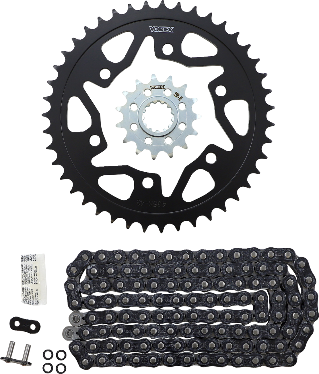 VORTEX Chain and Sprocket Kit - GFRS - Black - Yamaha FZ/MT-10 CK6455