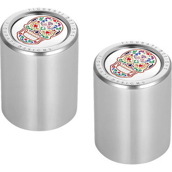 FIGURATI DESIGNS Docking Cover - Medium - Mirror Polished - Sugar Skull  FD30-DC-27-30-SS