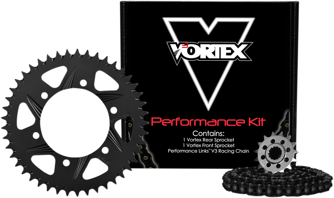 VORTEX Chain and Sprocket Kit - HFRA - Black - Yamaha YZF-R3/MT-03 CK6383