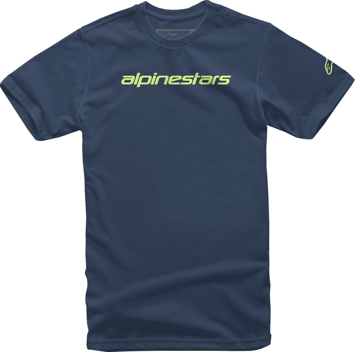 ALPINESTARS Linear Wordmark T-Shirt - Navy/Lime - Medium 1212-720207036M