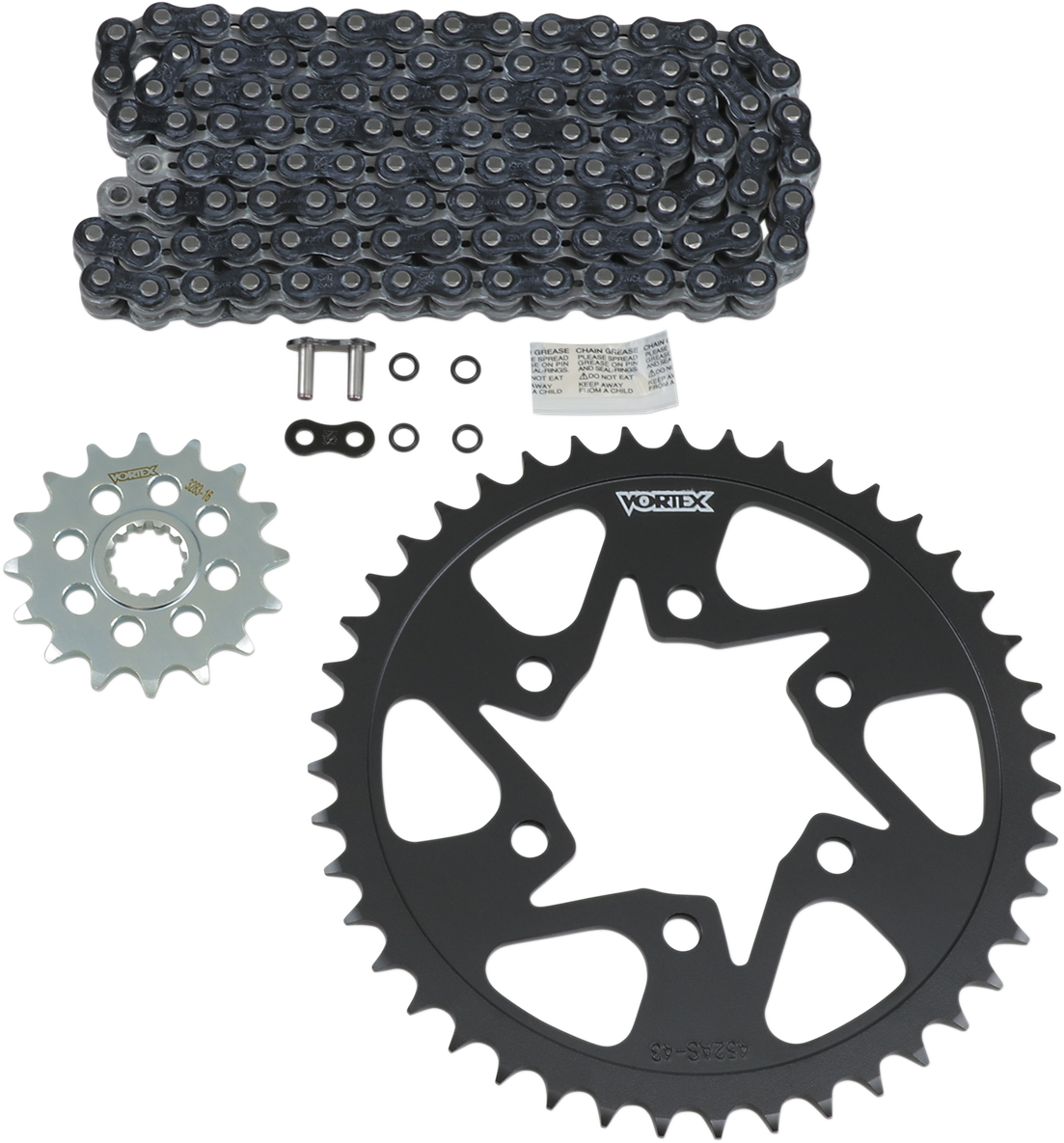 VORTEX Chain and Sprocket Kit - WSS - Black - Kawasaki ZX-6R CK6387