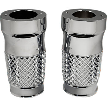 EDDIE TROTTA DESIGNS Fork Slider Covers - Cross-Cut - Chrome  TC-WT998