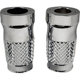 EDDIE TROTTA DESIGNS Fork Slider Covers - Cross-Cut - Chrome  TC-WT998