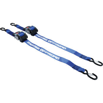 MOOSE RACING Retractable Ratcheting Straps - 2" x 10' - Blue 3920-0539