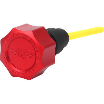 FIGURATI DESIGNS Performance Magnetic Oil Dipstick - Curved - Red - '07-'16 Touring/Trike FDP01-TCSM-R