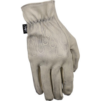 THRASHIN SUPPLY CO. Roper Leather Gloves - Bone White - Large TRG-00-10
