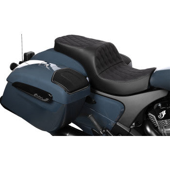 DRAG SPECIALTIES SEATS Freedom Seat - Vinyl - Double Diamond Black Stitch - Challenger '20-'25/Chieftain '25 0810-2472