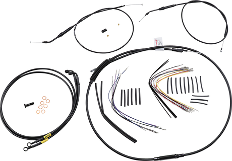 BURLY BRAND Cable Kit - Jail Bar - 14" Handlebars - Black Vinyl B30-1191