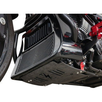 THRASHIN SUPPLY CO. Skid Plate - Carbon Fiber/Forged - With Red Brackets - FLHX/FLTRX TSC-3035-2