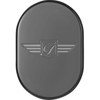 FIGURATI DESIGNS Antenna Cover - Left Rear Fender - FD Logo - Black  FD-01-AC-BLK-LT