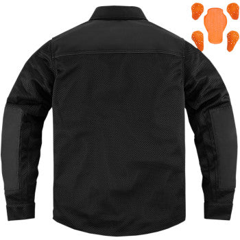ICON Upstate Riding Shirt - Black - Medium 2820-5085