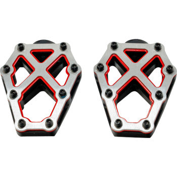 KODLIN USA NXL Footpegs - Black w/ Red Accent K73255-RL