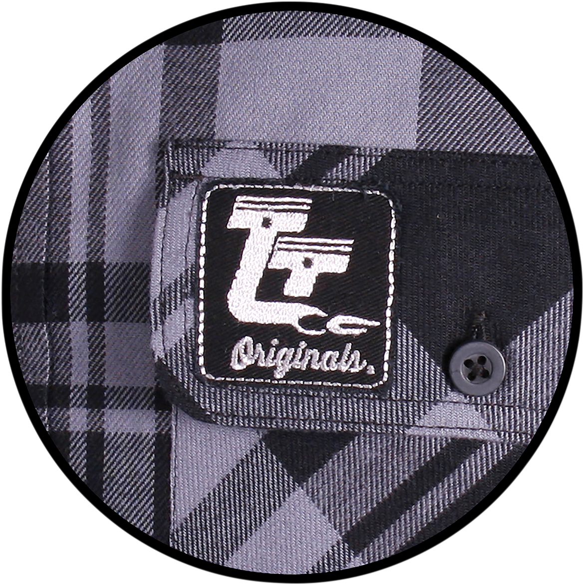 THROTTLE THREADS Long-Sleeve Flannel Shirt - Gray/Black - 2XL TT636S68GY2R