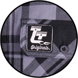 THROTTLE THREADS Long-Sleeve Flannel Shirt - Gray/Black - 2XL TT636S68GY2R