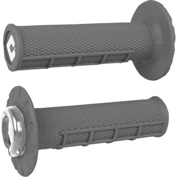 ODI Half Waffle v2.1 Lock-On Grips - ATV/MX - Graphite/Silver J33HWH-S