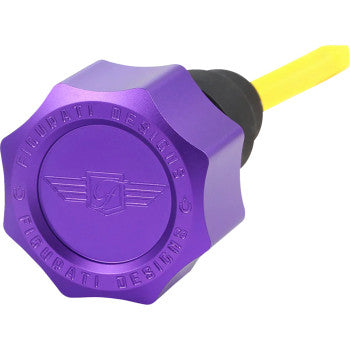 FIGURATI DESIGNS Performance Magnetic Oil Dipstick - Curved - Purple - '07-'16 Touring/Trike FDP01-TCSM-P