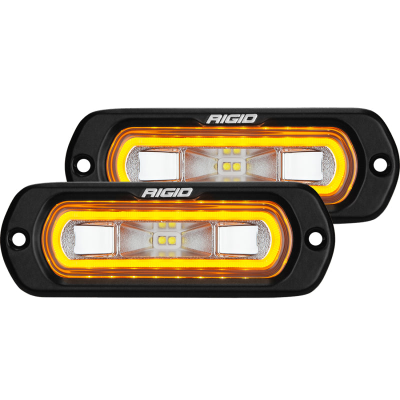 Rigid Industries SR-L Series Flush Mount LED Spreader Pair w/ Red Halo - Universal 53222