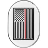 FIGURATI DESIGNS Antenna Cover - Left Rear Fender - Red Line American Flag - Chrome FD75-AC-SS-LT
