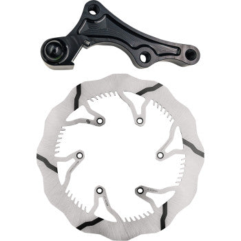 GBRAKES Brake Rotor Kit 280mm Solid Mount Wave Rotor + Bracket GBDOS221
