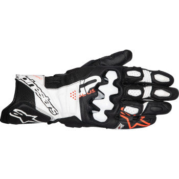 ALPINESTARS GP Plus R V3 Leather Gloves - Black/White/Fluo Red - Medium 3550825-1231-M