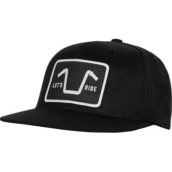 American Biker Handlebar Society Flexfit® Flatbrim Hat - Black - Small/Medium ABBHANDLEBAR05H12BKS