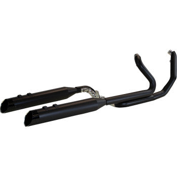 KHROME WERKS 2-into-1-into-2 Dominator-SR Exhaust System - Black - Without End Caps - M8 Touring 200810A-SR