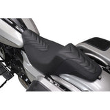 MUSTANG Kodlin Signature Series Squareback™ Seat - Black w/ Gunmetal Stitch - FLH/FLT '23-'24 76324GM