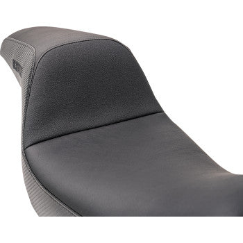 SLYFOX Slyfox Seat - Black Logo - Black Vinyl w/ Slipstop - Carbon Fiber - Dyna  4683A-slyfox