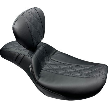 LE PERA Outcast Daddy Long Legs Seat - w/ Backrest - GT2 Inlay - FLH/FLT '23-'24 LV-987DLBRGT2