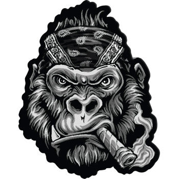 LETHAL THREAT Gorilla Biker Bandana Embroidered Patch - Large LT30214